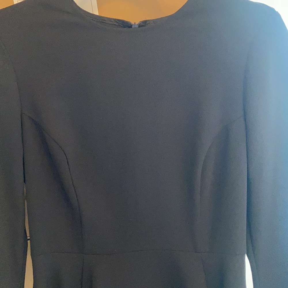 Zara modest black A- line midi long sleeve dress size M - Picture 4 of 7